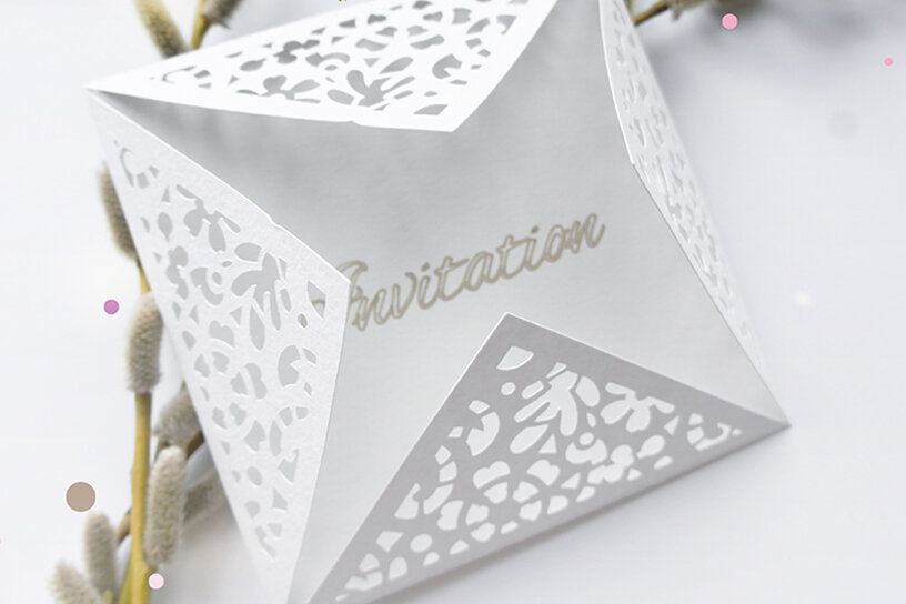 Intra απο ξύλο plywood 3mm-4mm πάχος – Πρότυπο κοπής με λέιζερ φακέλων γάμου Δίασταση  20x20 cm INTRAFABR-4682666