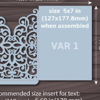 Intra απο ξύλο plywood 3mm-4mm πάχος – Πρότυπο φακέλου γάμου 5x7 Cricut Δίασταση  20x20 cm INTRAFABR-34636600 - Image 5