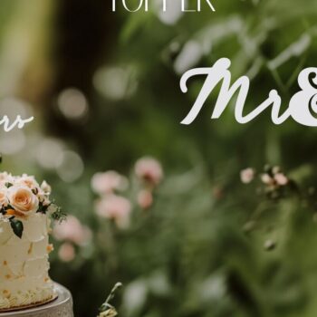 Intra απο ξύλο plywood 3mm-4mm πάχος – Wedding Floral Cake Topper Mr and Mr Δίασταση  20x20 cm INTRAFABR-116806369 - Image 1