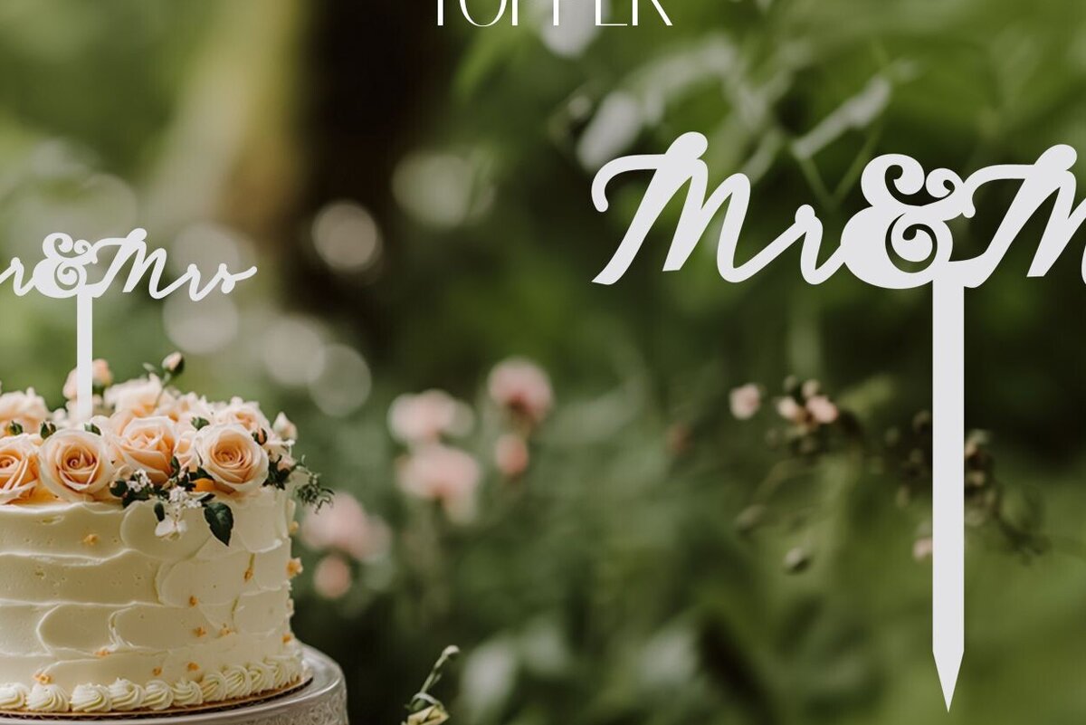 Intra απο ξύλο plywood 3mm-4mm πάχος – Wedding Floral Cake Topper Mr and Mr Δίασταση  20x20 cm INTRAFABR-116806369