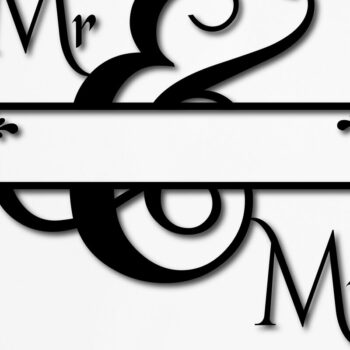 Intra απο ξύλο plywood 3mm-4mm πάχος – Μονόγραμμα Σπλιτ φλοράλ κορνίζας γάμου Δίασταση  20x20 cm INTRAFABR-8892465 - Image 1