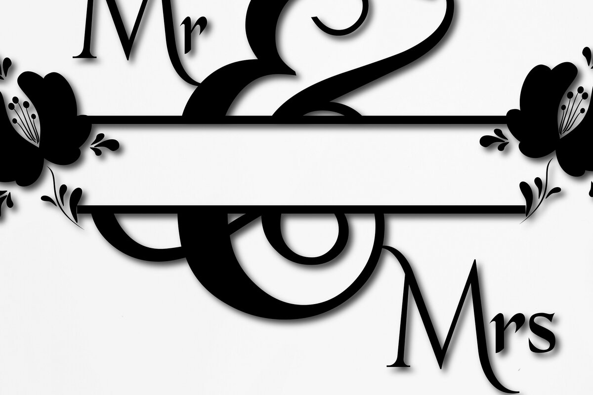 Intra απο ξύλο plywood 3mm-4mm πάχος – Μονόγραμμα Σπλιτ φλοράλ κορνίζας γάμου Δίασταση  20x20 cm INTRAFABR-8892465