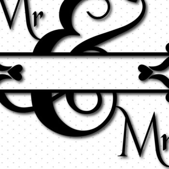 Intra απο ξύλο plywood 3mm-4mm πάχος – Μονόγραμμα Γάμου Floral Split Δίασταση  20x20 cm INTRAFABR-8892869 - Image 2