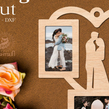 Intra απο ξύλο plywood 3mm-4mm πάχος – Κορνίζα Γάμου Καρδιά Lasercut Δίασταση  20x20 cm INTRAFABR-74402176 - Image 1