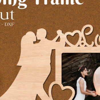 Intra απο ξύλο plywood 3mm-4mm πάχος – Κορνίζα Γάμου Laercut Δίασταση  20x20 cm INTRAFABR-74402365 - Image 1