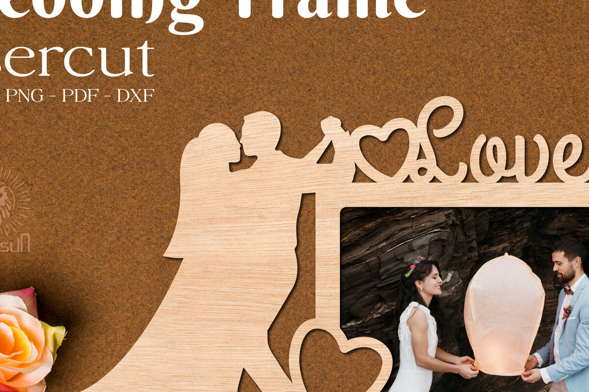 Intra απο ξύλο plywood 3mm-4mm πάχος – Κορνίζα Γάμου Laercut Δίασταση  20x20 cm INTRAFABR-74402365