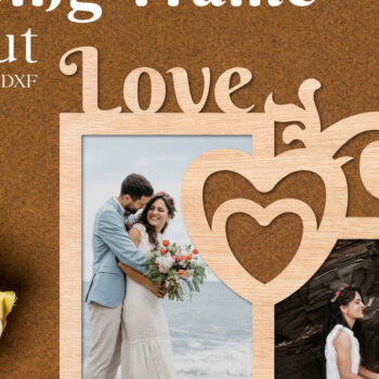Intra απο ξύλο plywood 3mm-4mm πάχος – Κορνίζα γάμου Love Laercut Δίασταση  20x20 cm INTRAFABR-74402502 - Image 1