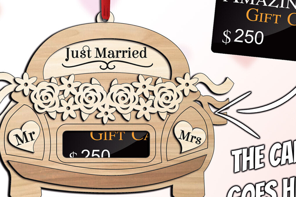 Intra απο ξύλο plywood 3mm-4mm πάχος – Δώρο κάρτας γάμου Car Laser Δίασταση 20x20 cm INTRAFABR-105809415