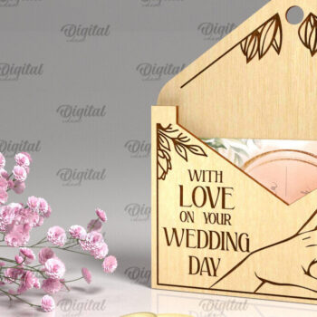 Intra απο ξύλο plywood 3mm-4mm πάχος – Θήκη δώρου γάμου με Δίασταση  20x20 cm INTRAFABR-94150078 - Image 1