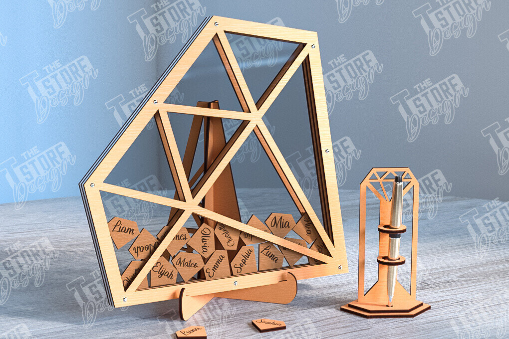 Intra απο ξύλο plywood 3mm-4mm πάχος – Βιβλίο επισκεπτών γάμου | Ευχές Γάμου | CNC Δίασταση  20x20 cm INTRAFABR-102132502