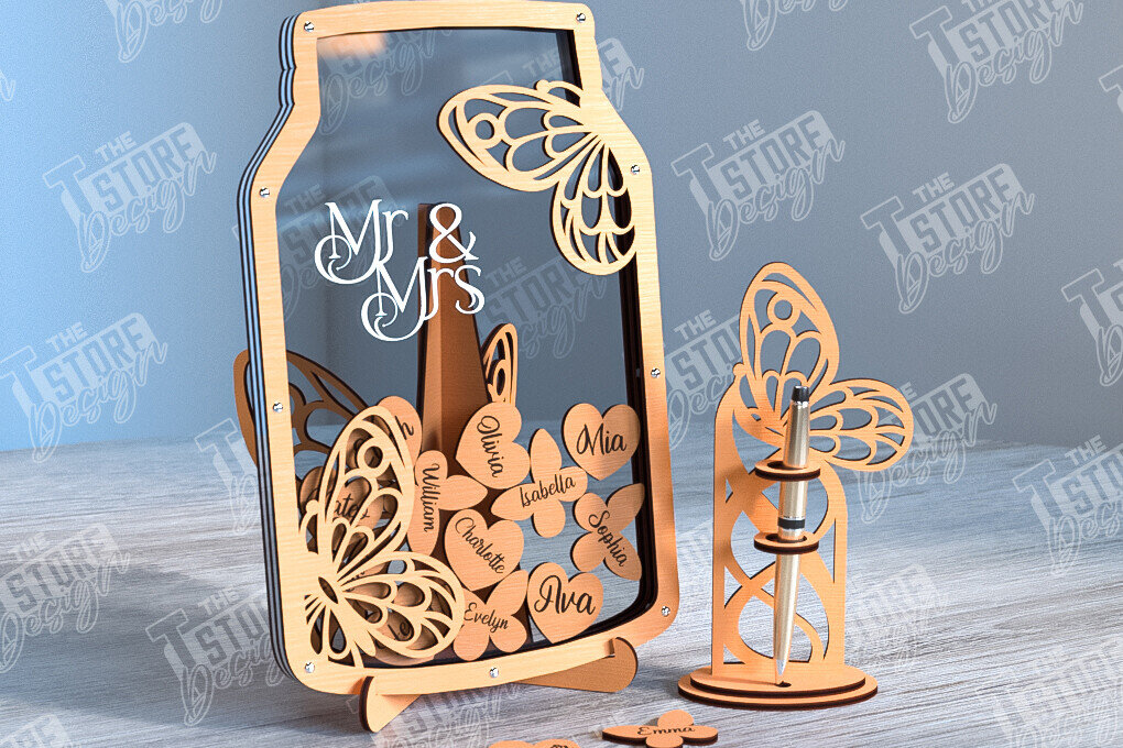 Intra απο ξύλο plywood 3mm-4mm πάχος – Βιβλίο επισκεπτών γάμου | Ευχές Γάμου | CNC Δίασταση  20x20 cm INTRAFABR-102132517