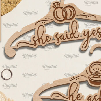 Intra απο ξύλο plywood 3mm-4mm πάχος – Κρεμάστρα γάμου  κοπής με λέιζερ Δίασταση  20x20 cm INTRAFABR-96563642 - Image 1