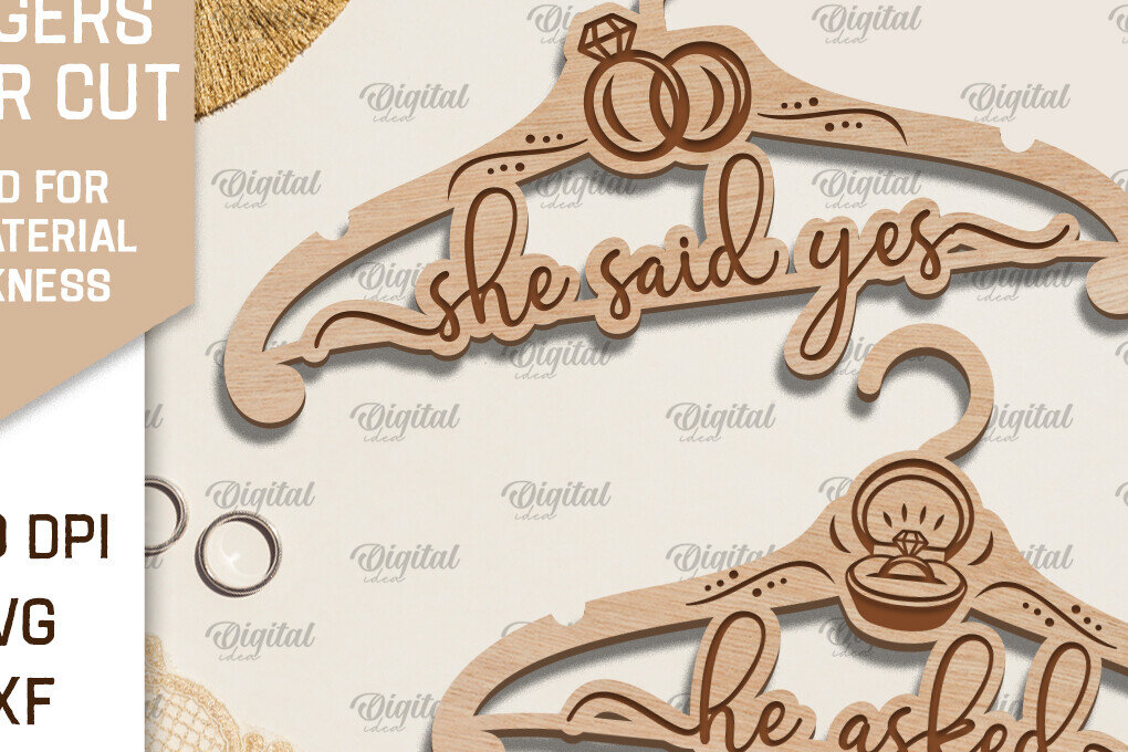 Intra απο ξύλο plywood 3mm-4mm πάχος – Κρεμάστρα γάμου  κοπής με λέιζερ Δίασταση  20x20 cm INTRAFABR-96563642