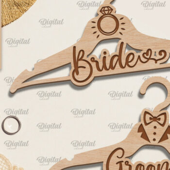 Intra απο ξύλο plywood 3mm-4mm πάχος – Κρεμάστρα γάμου  κοπής με λέιζερ Δίασταση  20x20 cm INTRAFABR-96563669 - Image 1