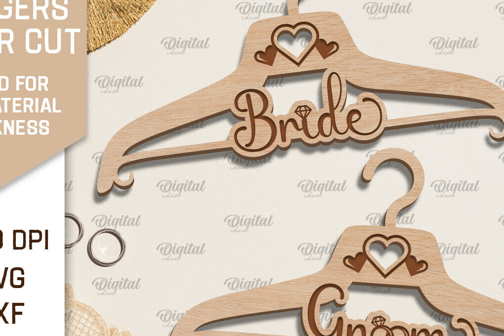 Intra απο ξύλο plywood 3mm-4mm πάχος – Κρεμάστρα γάμου  κοπής με λέιζερ Δίασταση  20x20 cm INTRAFABR-96563709