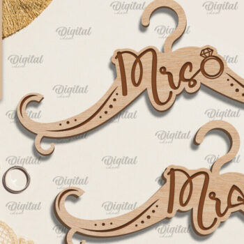 Intra απο ξύλο plywood 3mm-4mm πάχος – Κρεμάστρα γάμου  κοπής με λέιζερ Δίασταση  20x20 cm INTRAFABR-96563573 - Image 1