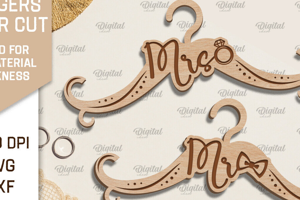 Intra απο ξύλο plywood 3mm-4mm πάχος – Κρεμάστρα γάμου  κοπής με λέιζερ Δίασταση  20x20 cm INTRAFABR-96563573