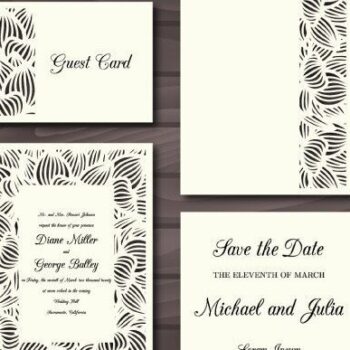 Intra απο ξύλο plywood 3mm-4mm πάχος – Προσκλητήρια γάμου Set Cricut Δίασταση  20x20 cm INTRAFABR-32501101 - Image 1