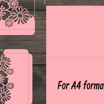 Intra απο ξύλο plywood 3mm-4mm πάχος – Προσκλητήριο Γάμου Φάκελος με Floral Δίασταση  20x20 cm INTRAFABR-95196078 - Image 3