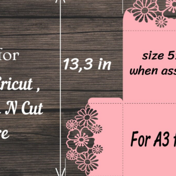 Intra απο ξύλο plywood 3mm-4mm πάχος – Προσκλητήριο Γάμου Φάκελος με Floral Δίασταση  20x20 cm INTRAFABR-95196078 - Image 4