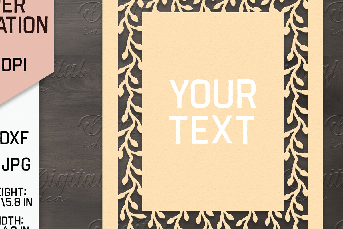 Intra απο ξύλο plywood 3mm-4mm πάχος – Προσκλητήριο Γάμου. Floral Paper Cut Δίασταση  20x20 cm INTRAFABR-85065520