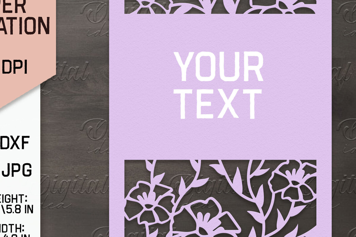 Intra απο ξύλο plywood 3mm-4mm πάχος – Προσκλητήριο Γάμου. Floral Paper Cut Δίασταση  20x20 cm INTRAFABR-85065130