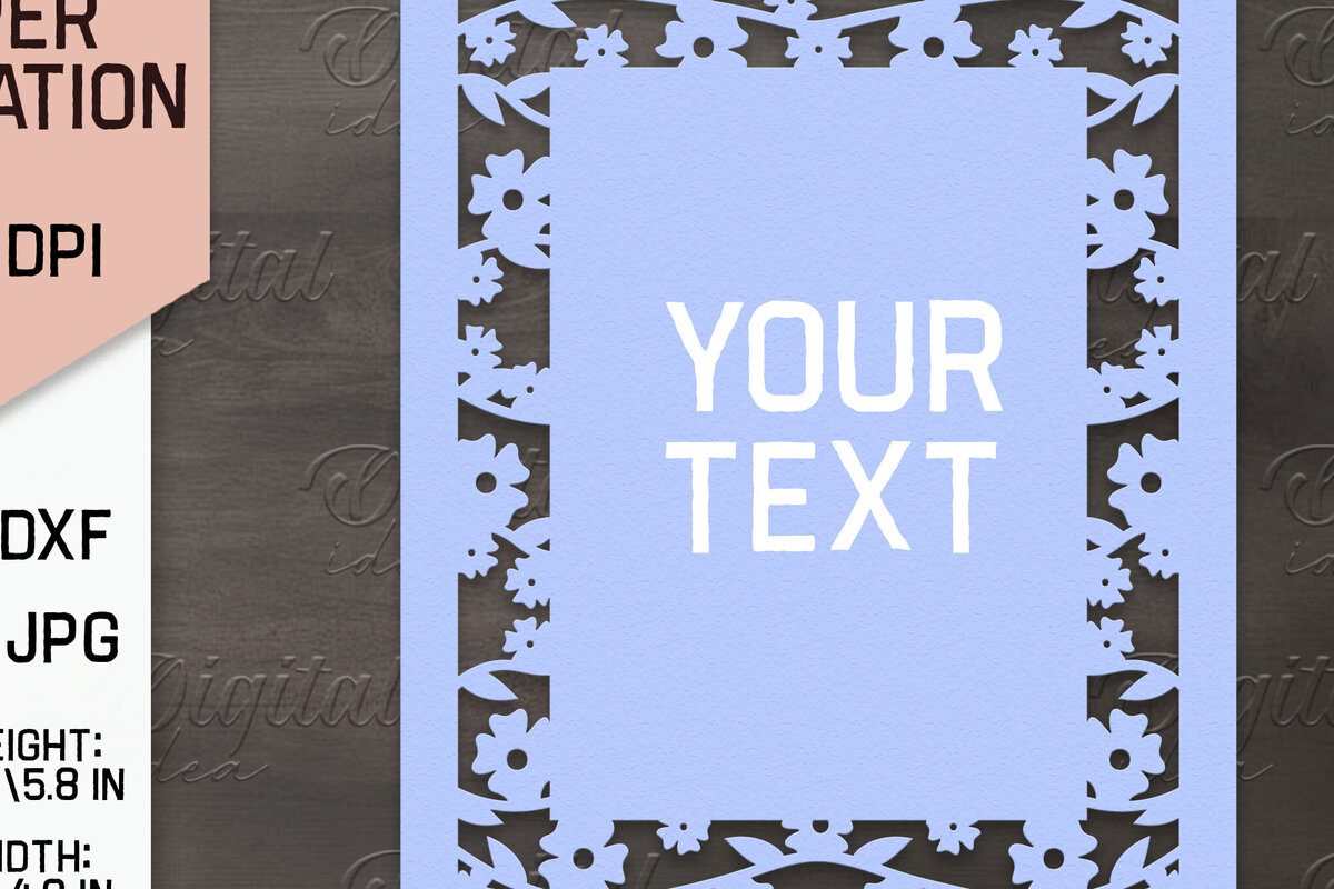 Intra απο ξύλο plywood 3mm-4mm πάχος – Προσκλητήριο Γάμου. Floral Paper Cut Δίασταση  20x20 cm INTRAFABR-85065419