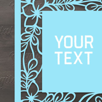 Intra απο ξύλο plywood 3mm-4mm πάχος – Προσκλητήριο Γάμου. Floral Paper Cut Δίασταση 20x20 cm INTRAFABR-85064372 - Image 1