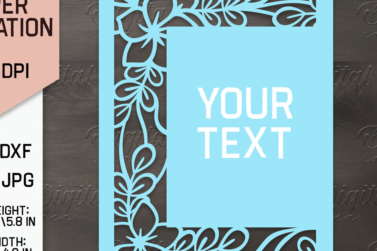 Intra απο ξύλο plywood 3mm-4mm πάχος – Προσκλητήριο Γάμου. Floral Paper Cut Δίασταση  20x20 cm INTRAFABR-85064372