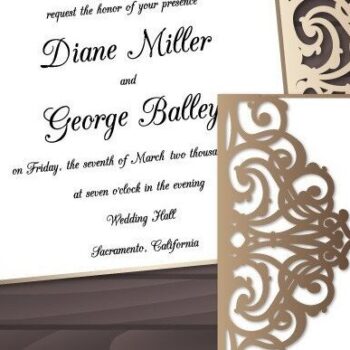 Intra απο ξύλο plywood 3mm-4mm πάχος – Προσκλητήριο Γάμου Διπλωμένη κάρτα Δίασταση  20x20 cm INTRAFABR-31411663 - Image 1