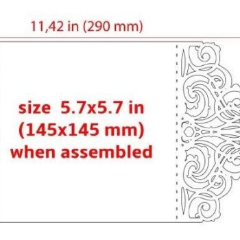 Intra απο ξύλο plywood 3mm-4mm πάχος – Προσκλητήριο Γάμου Διπλωμένη κάρτα Δίασταση  20x20 cm INTRAFABR-31411663 - Image 4