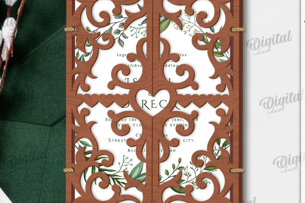 Intra απο ξύλο plywood 3mm-4mm πάχος – Κάτοχος προσκλητηρίου γάμου Δίασταση  20x20 cm INTRAFABR-120166094