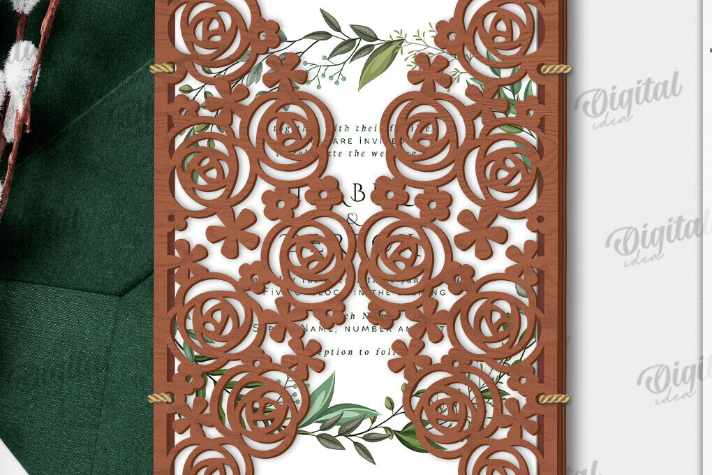 Intra απο ξύλο plywood 3mm-4mm πάχος – Κάτοχος προσκλητηρίου γάμου Δίασταση  20x20 cm INTRAFABR-120166196