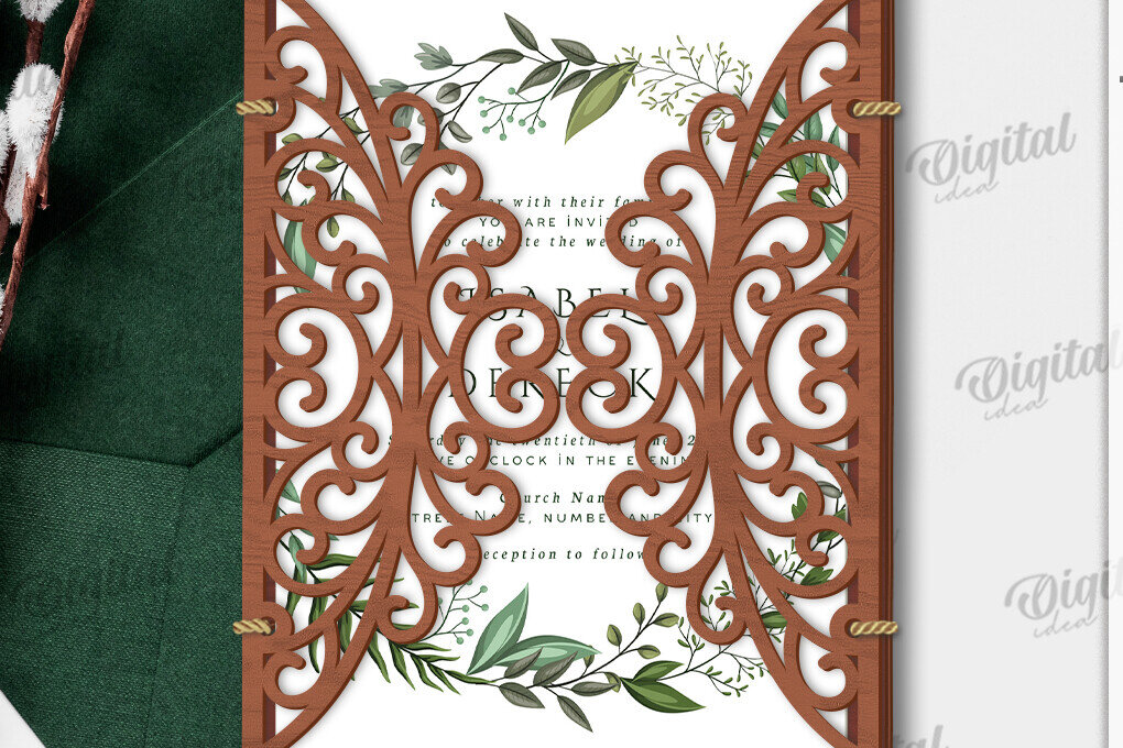 Intra απο ξύλο plywood 3mm-4mm πάχος – Κάτοχος προσκλητηρίου γάμου Δίασταση  20x20 cm INTRAFABR-120166236