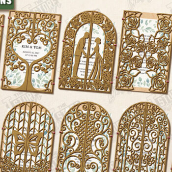 Intra απο ξύλο plywood 3mm-4mm πάχος – Προσκλητήριο γάμου Bundle |CNC Δίασταση  20x20 cm INTRAFABR-123770605 - Image 1