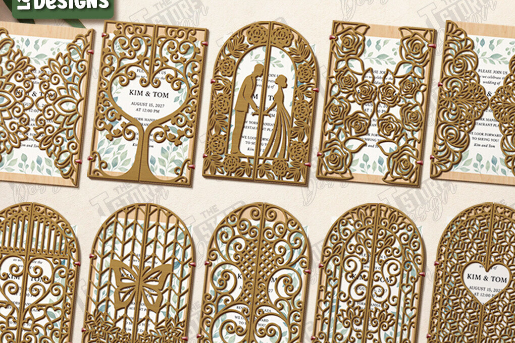 Intra απο ξύλο plywood 3mm-4mm πάχος – Προσκλητήριο γάμου Bundle |CNC Δίασταση  20x20 cm INTRAFABR-123770605