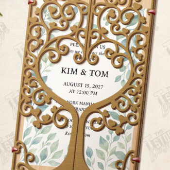 Intra απο ξύλο plywood 3mm-4mm πάχος – Προσκλητήριο Γάμου | Αρχείο CNC Δίασταση  20x20 cm INTRAFABR-123770530 - Image 1