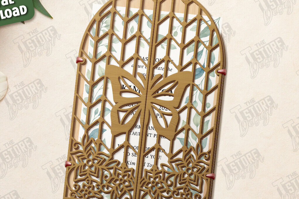 Intra απο ξύλο plywood 3mm-4mm πάχος – Προσκλητήριο Γάμου|Ημέρα γάμου Δίασταση  20x20 cm INTRAFABR-123625353