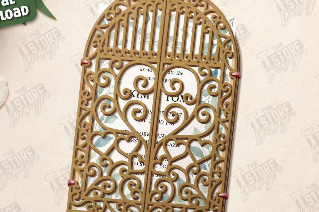 Intra απο ξύλο plywood 3mm-4mm πάχος – Προσκλητήριο Γάμου|Ημέρα γάμου Δίασταση  20x20 cm INTRAFABR-123625356