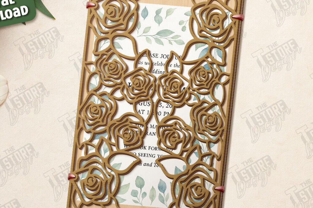 Intra απο ξύλο plywood 3mm-4mm πάχος – Προσκλητήριο Γάμου|Ημέρα γάμου Δίασταση  20x20 cm INTRAFABR-123625358