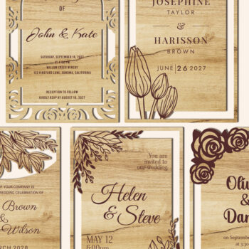 Intra απο ξύλο plywood 3mm-4mm πάχος – Σετ Προσκλητήριο Γάμου Δίασταση  20x20 cm INTRAFABR-124401753 - Image 5