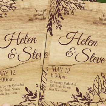 Intra απο ξύλο plywood 3mm-4mm πάχος – Σετ Προσκλητήριο Γάμου Δίασταση  20x20 cm INTRAFABR-124401753 - Image 6