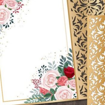 Intra απο ξύλο plywood 3mm-4mm πάχος – Προσκλητήριο Γάμου Gate Card Damask Δίασταση  20x20 cm INTRAFABR-34415084 - Image 2