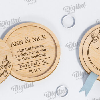 Intra απο ξύλο plywood 3mm-4mm πάχος – Προσκλητήρια Γάμου LaserCut Πακέτο Δίασταση  20x20 cm INTRAFABR-117336918 - Image 3