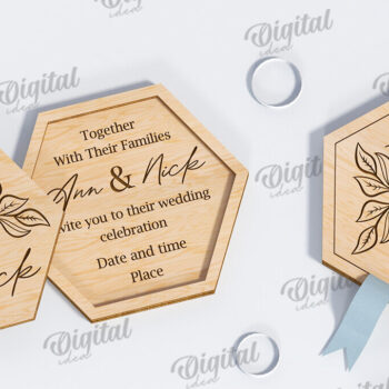 Intra απο ξύλο plywood 3mm-4mm πάχος – Προσκλητήρια Γάμου LaserCut Πακέτο Δίασταση  20x20 cm INTRAFABR-117336918 - Image 4