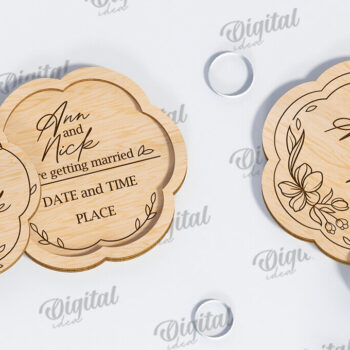 Intra απο ξύλο plywood 3mm-4mm πάχος – Προσκλητήρια Γάμου LaserCut Πακέτο Δίασταση  20x20 cm INTRAFABR-117336918 - Image 6