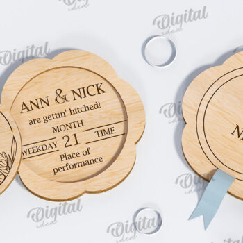 Intra απο ξύλο plywood 3mm-4mm πάχος – Προσκλητήρια Γάμου LaserCut Πακέτο Δίασταση  20x20 cm INTRAFABR-117336918 - Image 11