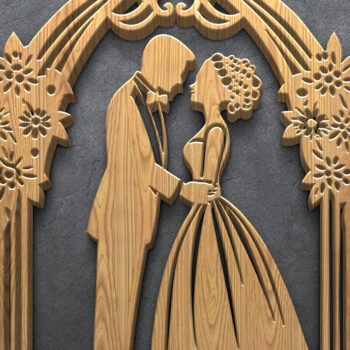 Intra απο ξύλο plywood 3mm-4mm πάχος – Σετ δέσμης κοπής με Laser γάμου Δίασταση  20x20 cm INTRAFABR-121024886 - Image 2