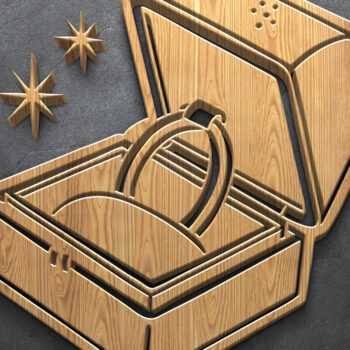 Intra απο ξύλο plywood 3mm-4mm πάχος – Σετ δέσμης κοπής με Laser γάμου Δίασταση  20x20 cm INTRAFABR-121024886 - Image 8