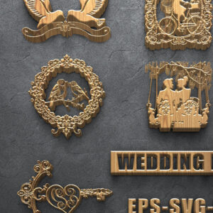 Intra απο ξύλο plywood 3mm-4mm πάχος – Πακέτο Cut Wedding Laser Δίασταση  20x20 cm INTRAFABR-122068749